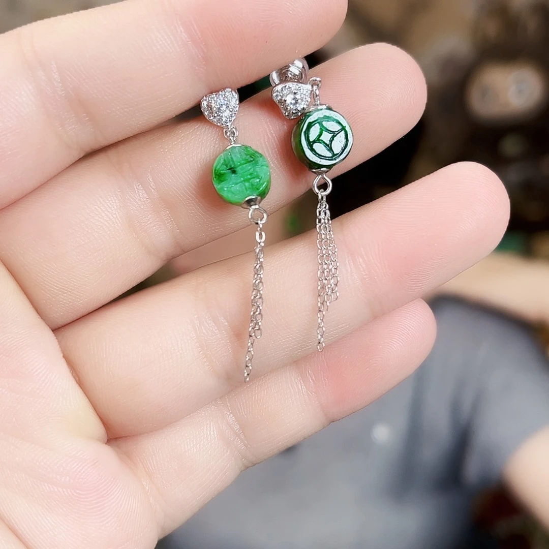 翡翠银S925镶嵌颈饰耳饰