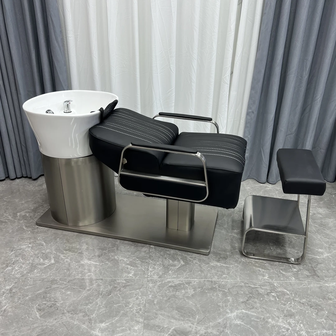 洗头床头疗床半躺床美发冲水床自产美发家具加深陶瓷盆理发店