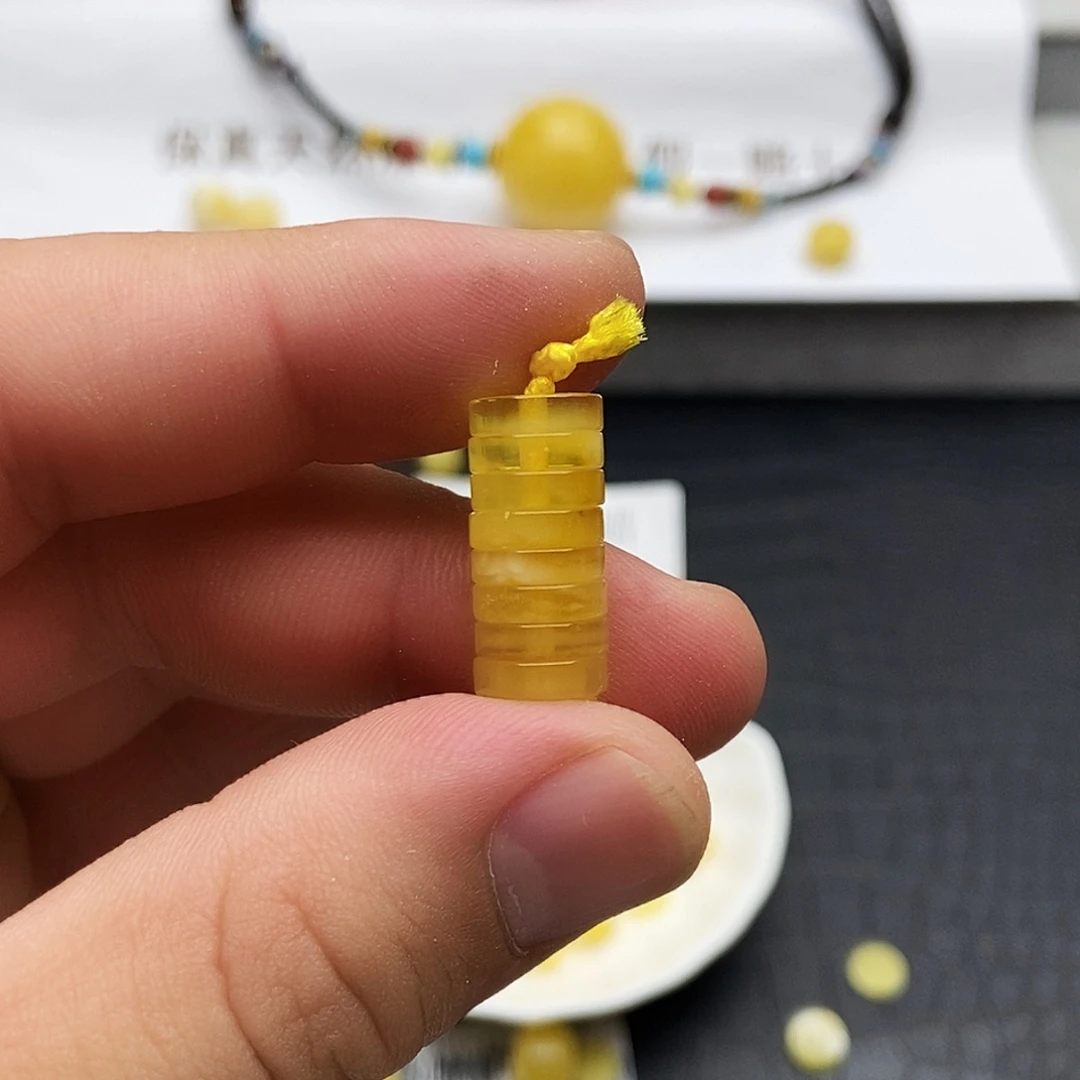 未镶嵌蜜蜡珠宝奇石9毫米隔片一组