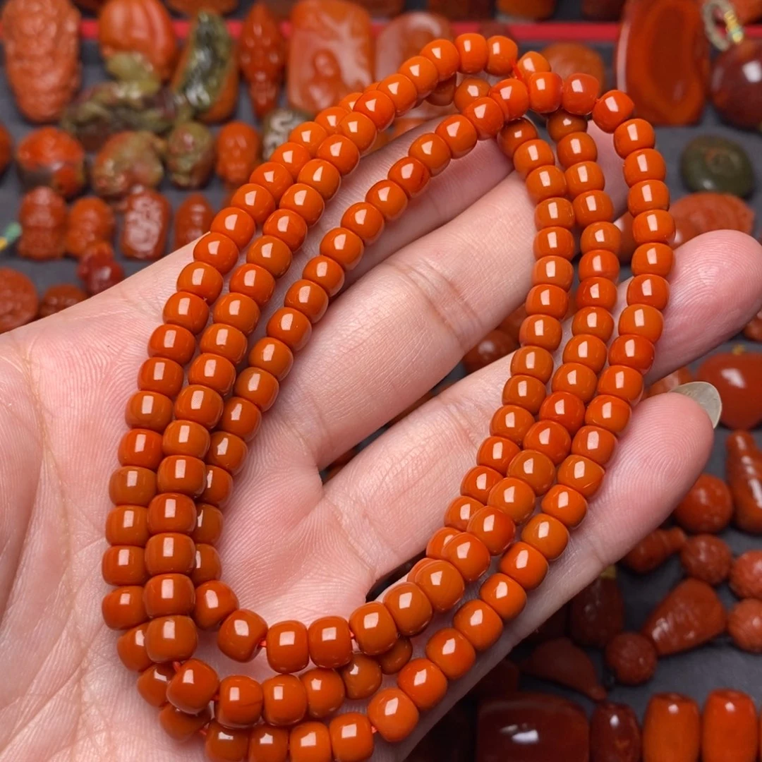 未镶嵌满肉老型108南红玛瑙