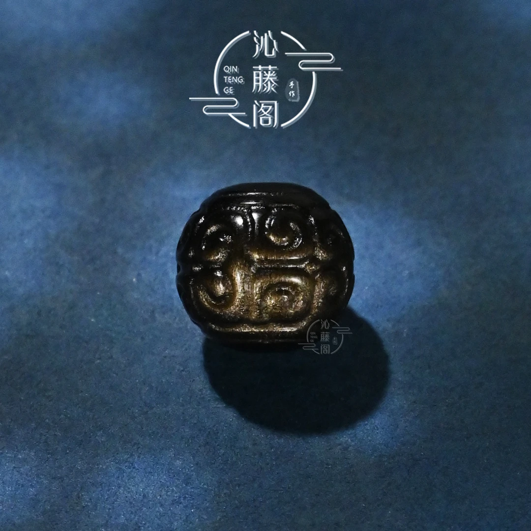 8/10/12MM金曜石回纹圆珠文玩椰蒂菩提手串配饰配珠腰珠散珠单珠