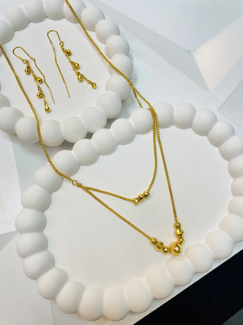 铜项链 【MissAy】铜合金套装百搭项链气质耳钉小众199