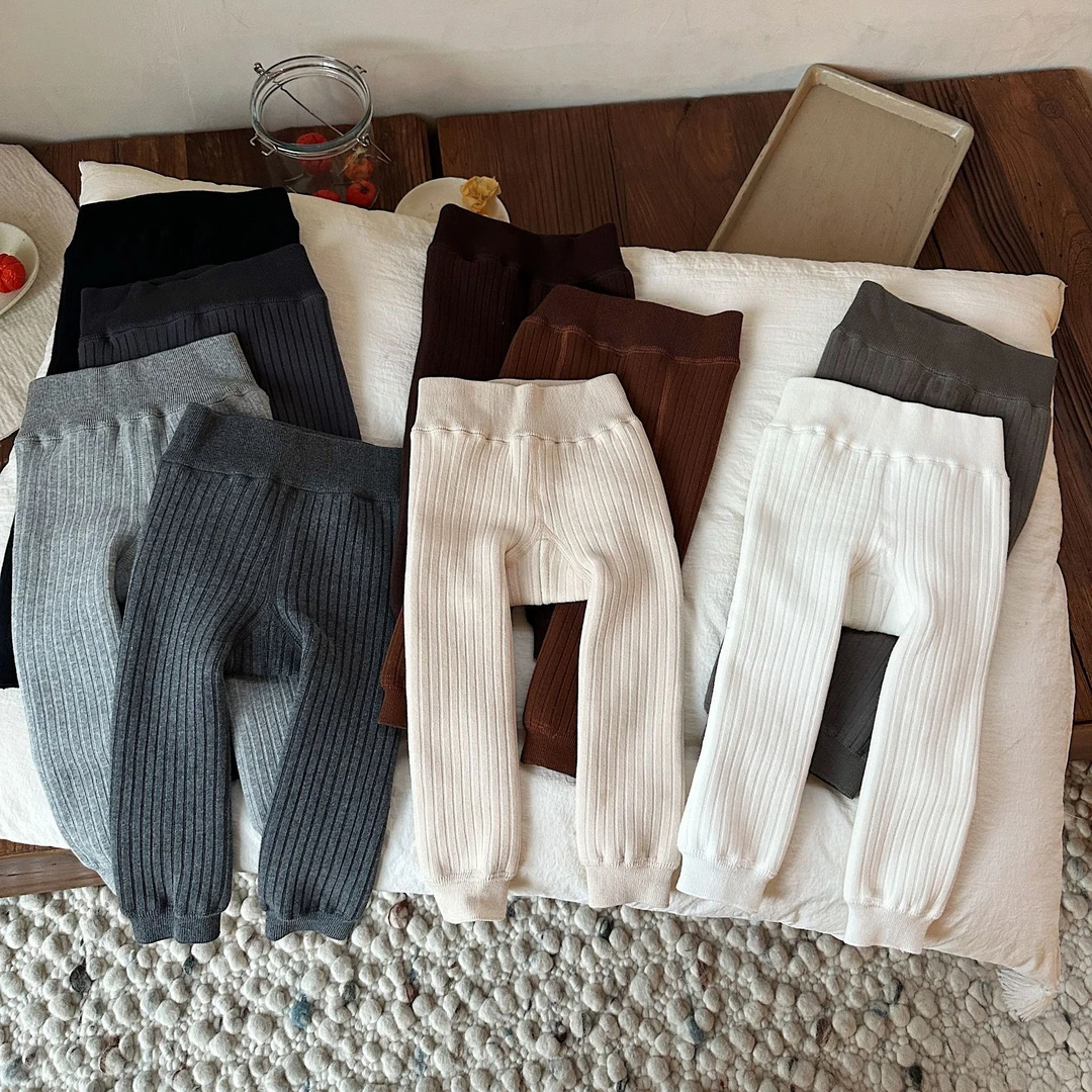 F798女童加绒裤子秋冬新款洋气一体绒儿童打底裤外穿秋季宝宝长裤