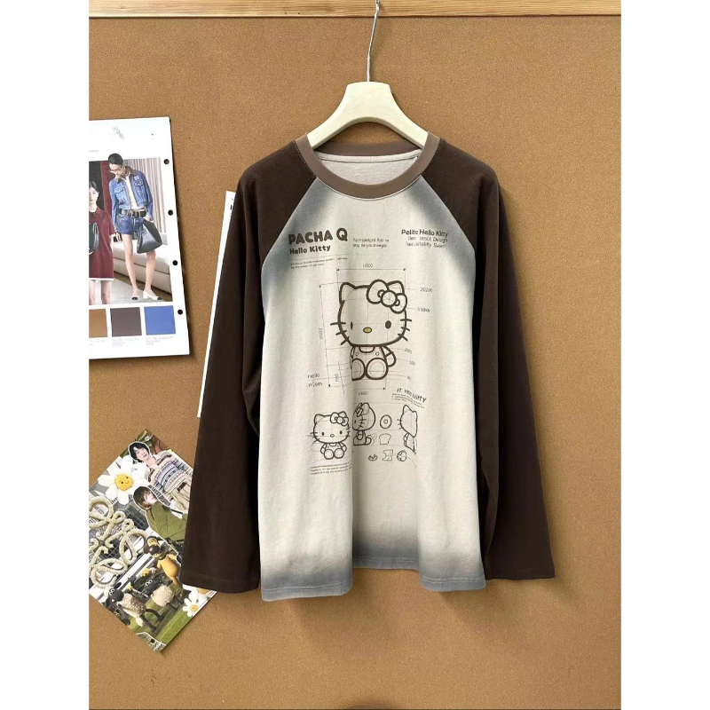 【ZHEN】15T8104 Hello Kitty趣味印花插肩袖上衣