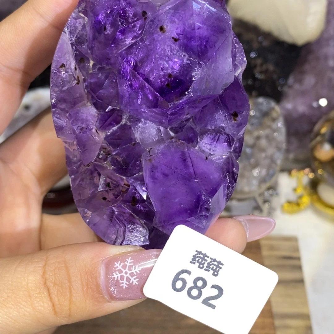 大型摆件（非配饰）未镶嵌紫晶全抛大牙钛金龙蛋