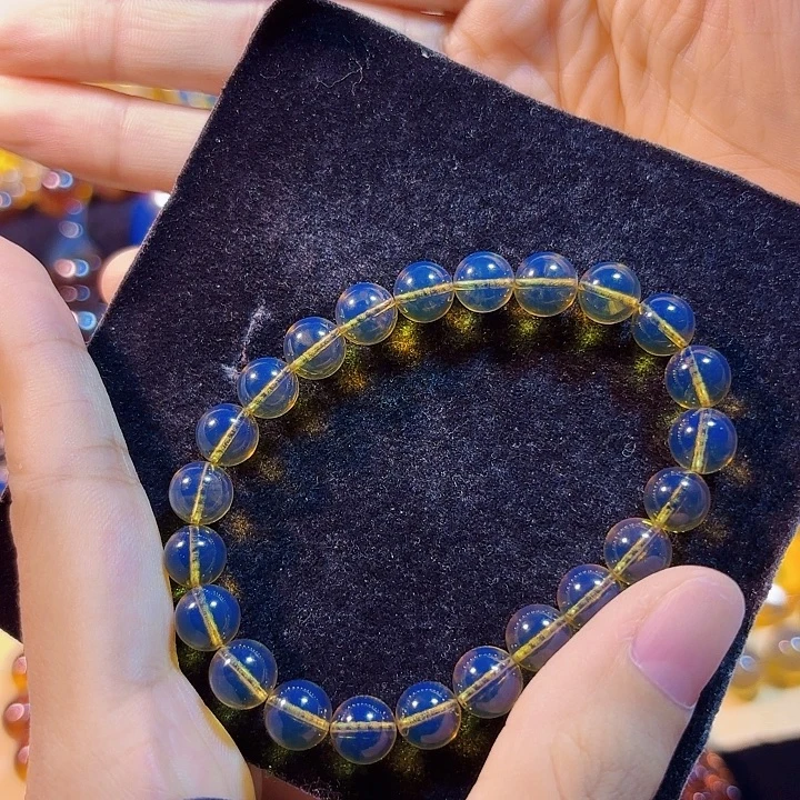 未镶嵌蓝珀珠宝奇石墨西哥蓝珀手串8