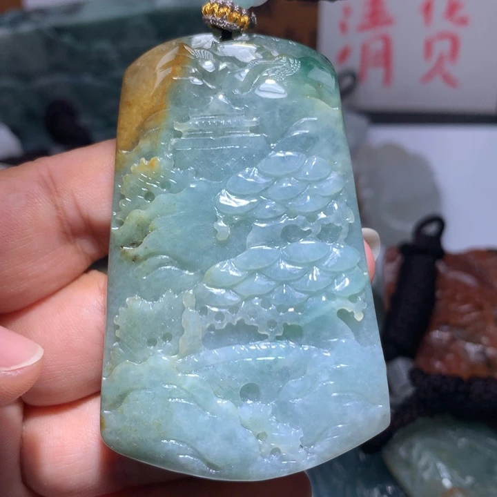 翡翠未镶嵌颈饰保真天然A货翡翠