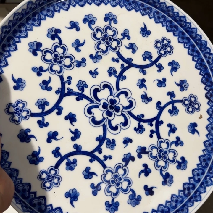 十寸手绘微瑕茶盘