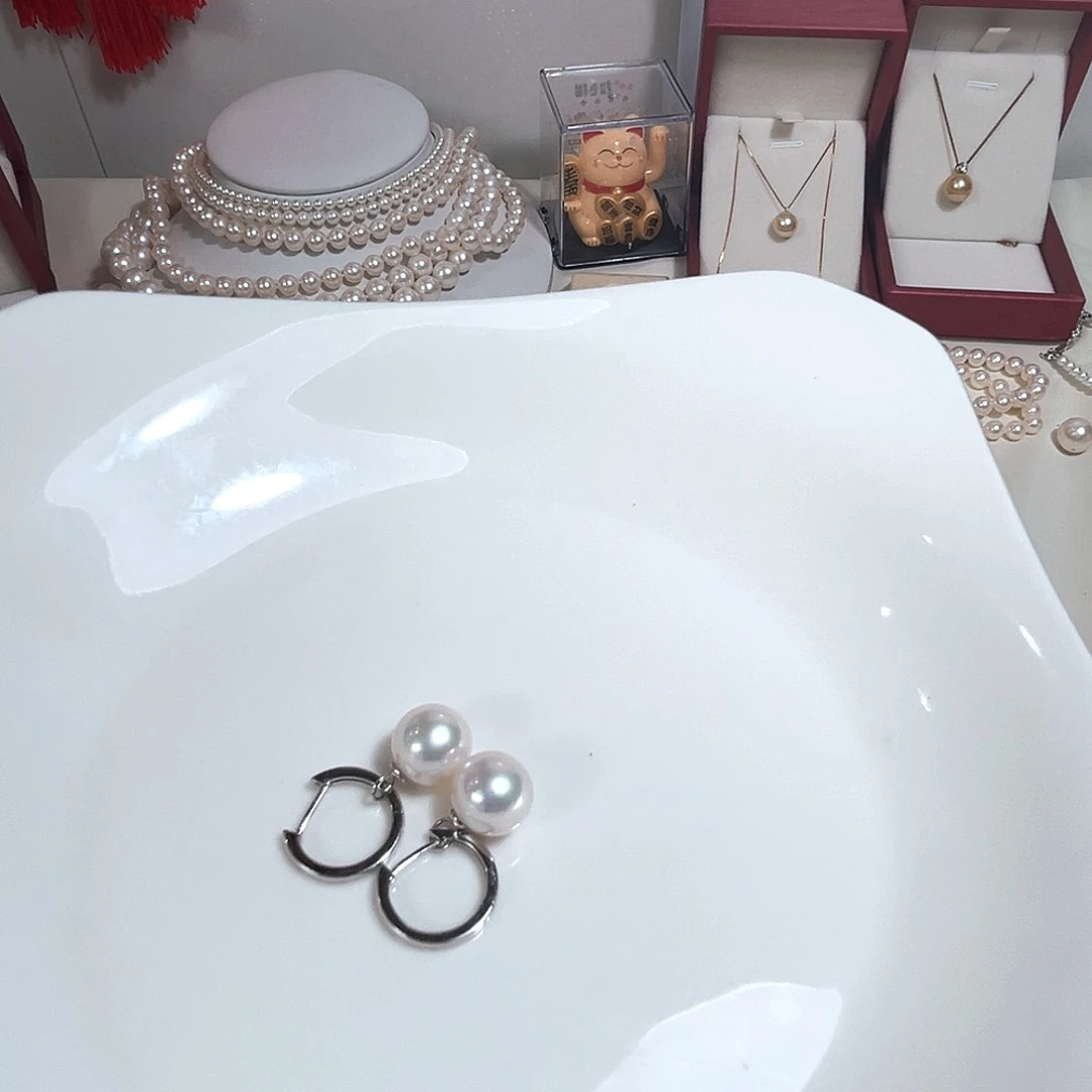 篮***)淡水珍珠银S925镶嵌颈饰