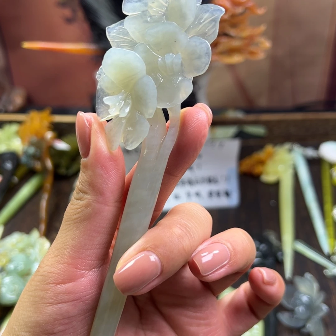 蛇纹石玉未镶嵌发簪