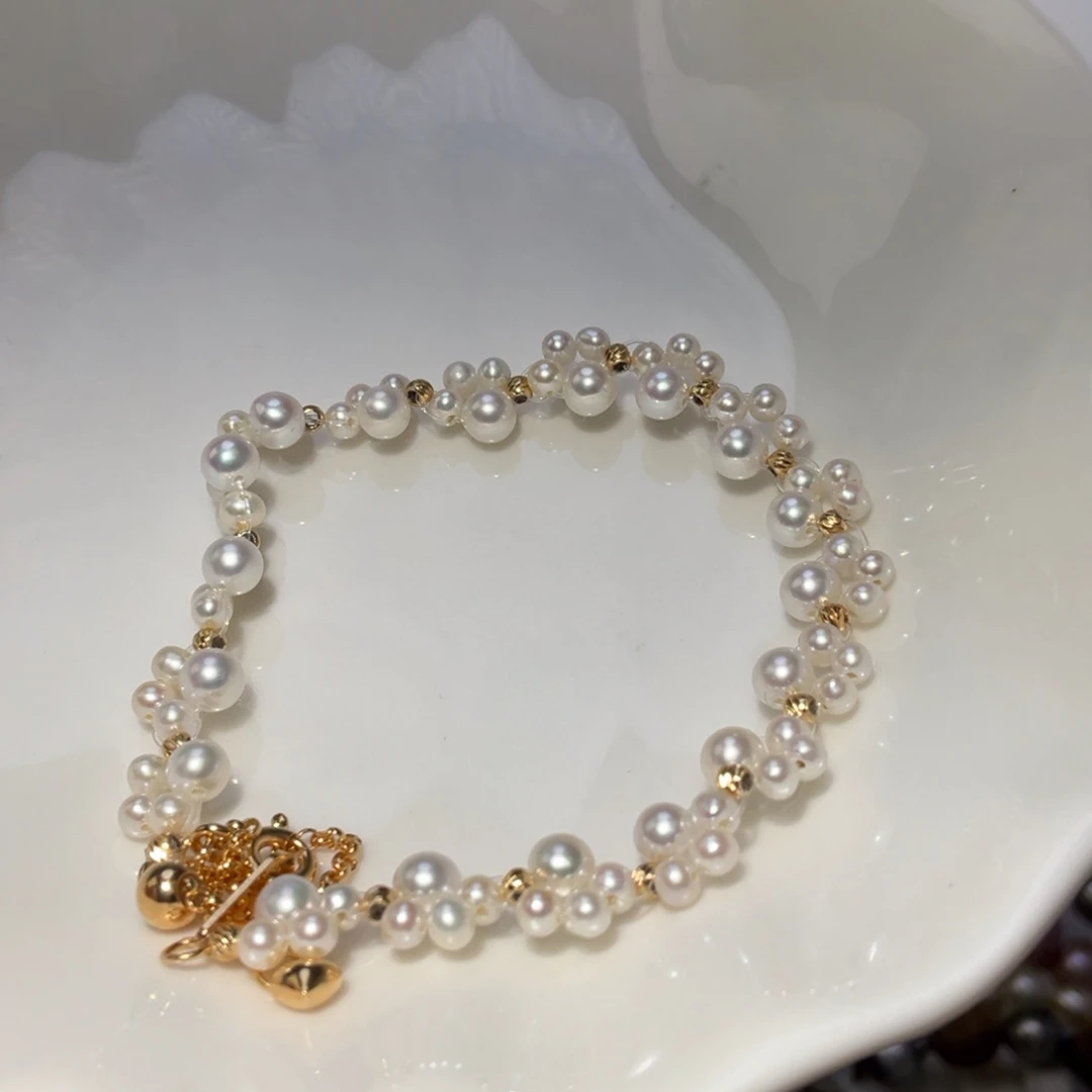 银S925镶嵌手绳淡水珍珠