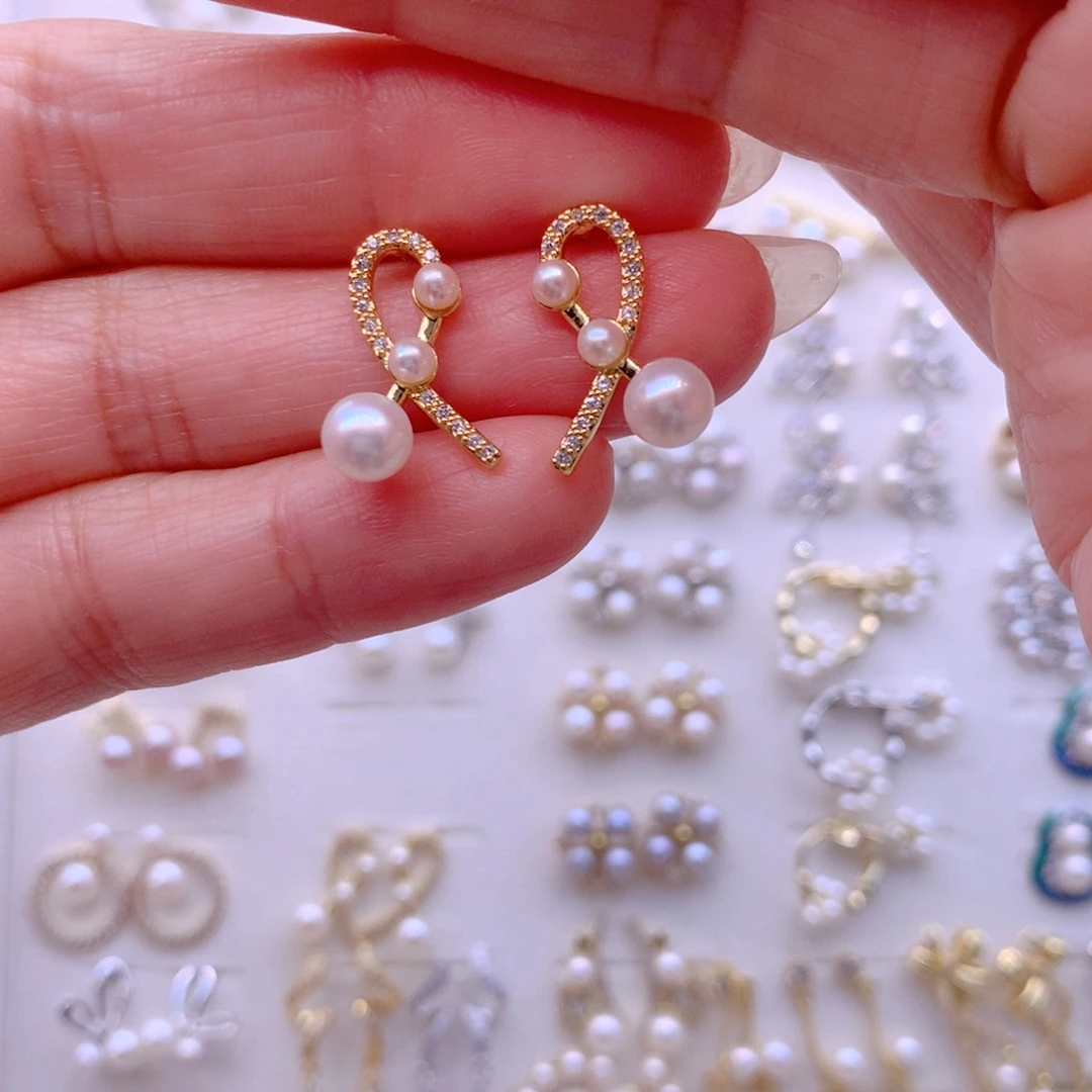 合金耳饰淡水珍珠