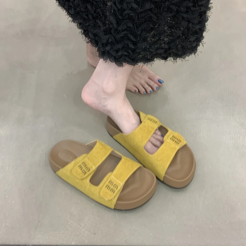 网红舒适休闲2025爆款外穿凉拖鞋女夏季厚底一字拖仙女风沙滩显瘦