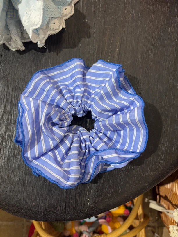 馒头推荐儿童蓝色条纹发圈