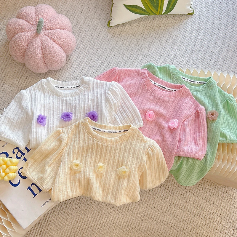 女童短袖T恤夏装新款洋气儿童打底衫宝宝百搭上衣夏季女宝潮t