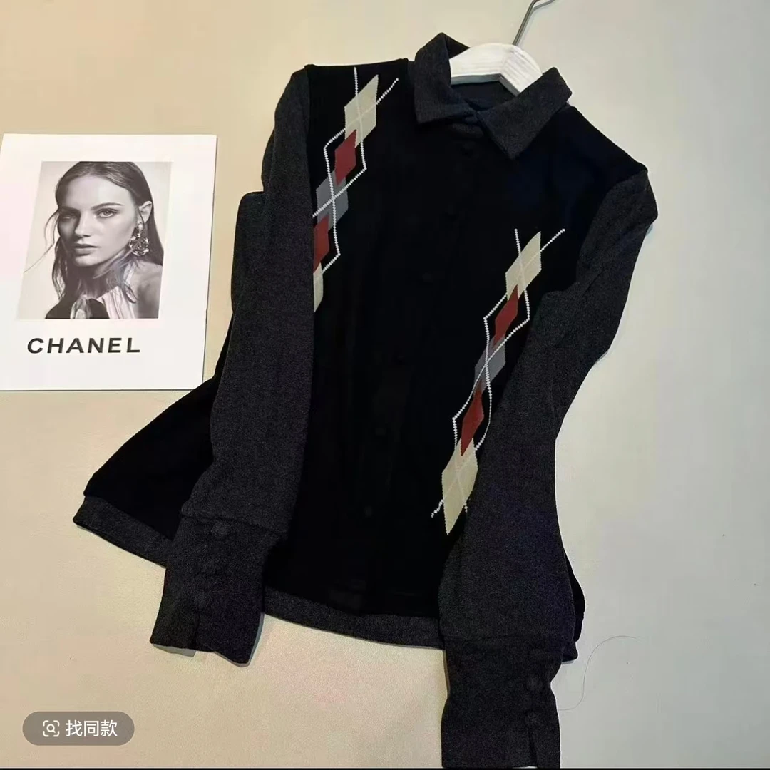 2025冬款双面绒翻领设计感百搭长袖显瘦上衣款打底衬衫女