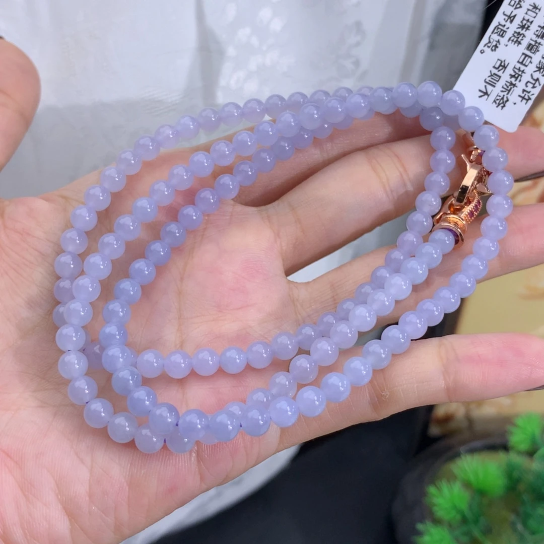翡翠未镶嵌手串卡4.9比较紫项链