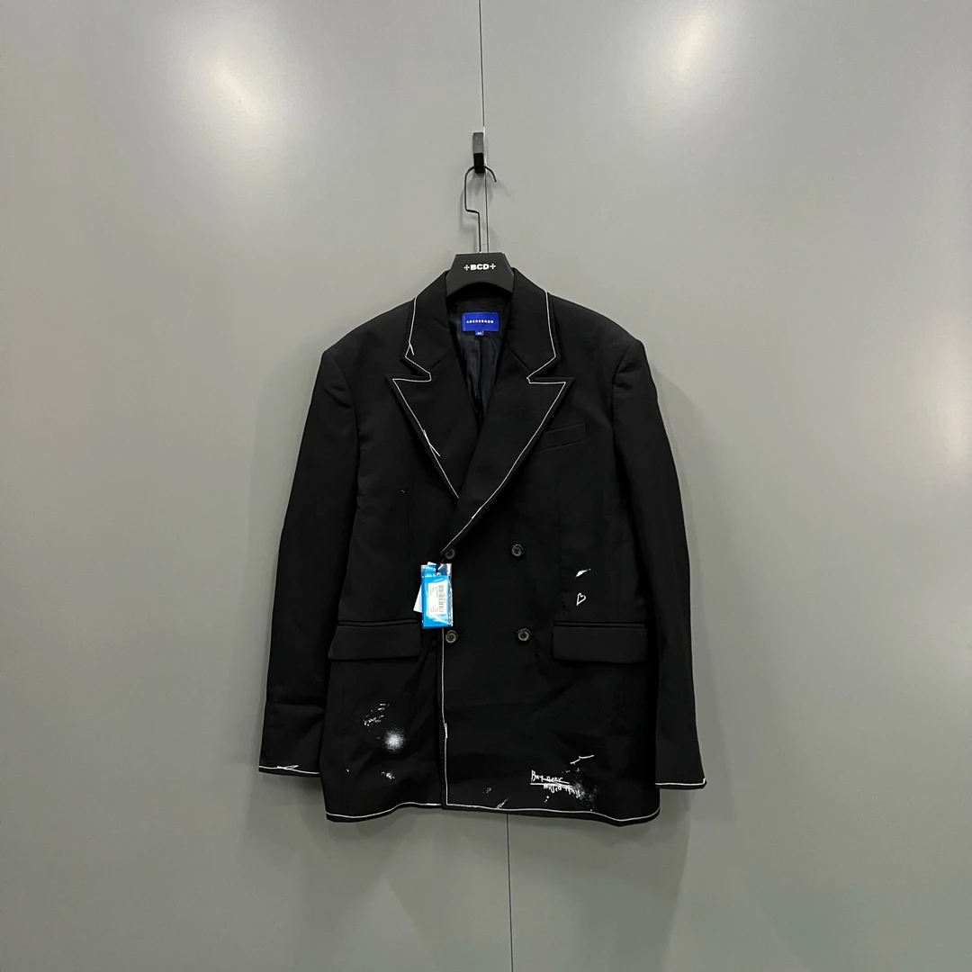 未使用 maje jp122 ADER  黑色涂鸦西装外套 009502