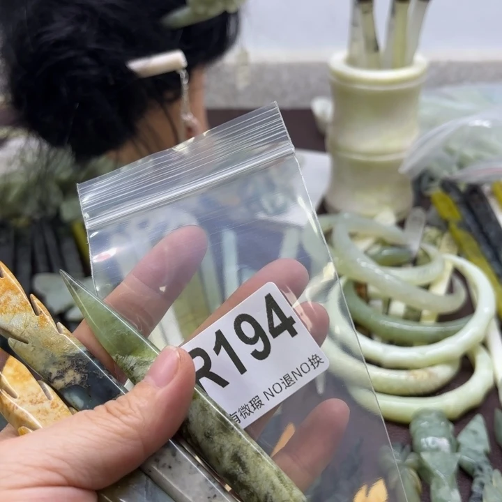 蛇纹石玉发饰合金喵**咪