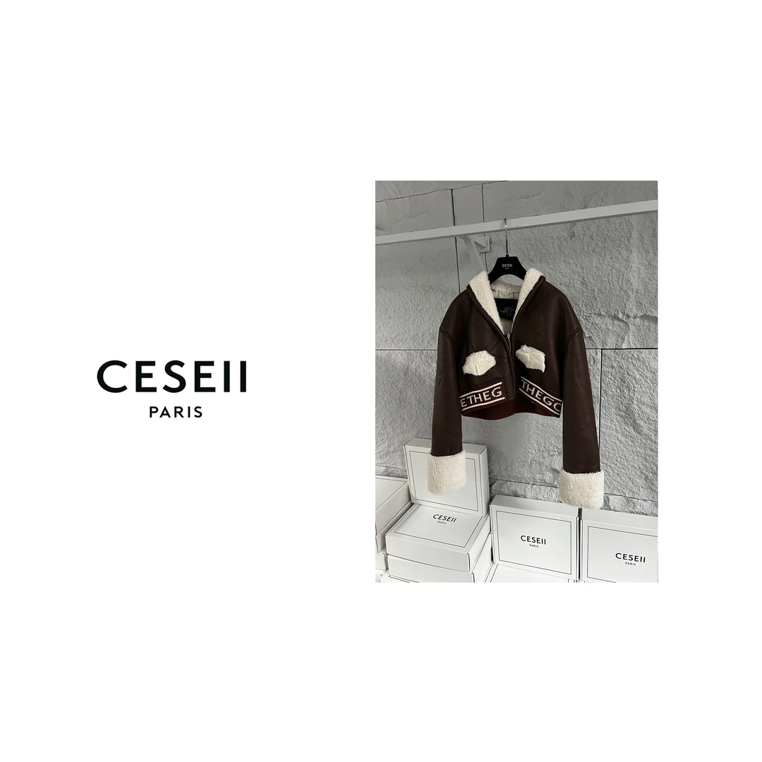 【25XJ690】CESEII必入高品质羊羔毛拼接厚重皮衣外套