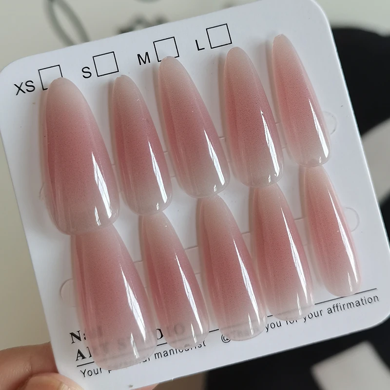 （长杏仁）高级感显白害羞猫眼冰透甲片2025年穿戴甲可拆卸美甲贴片