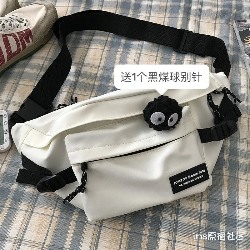 韩国潮牌日系原宿工装机能斜挎胸包男女街头滑板骑行百搭包包