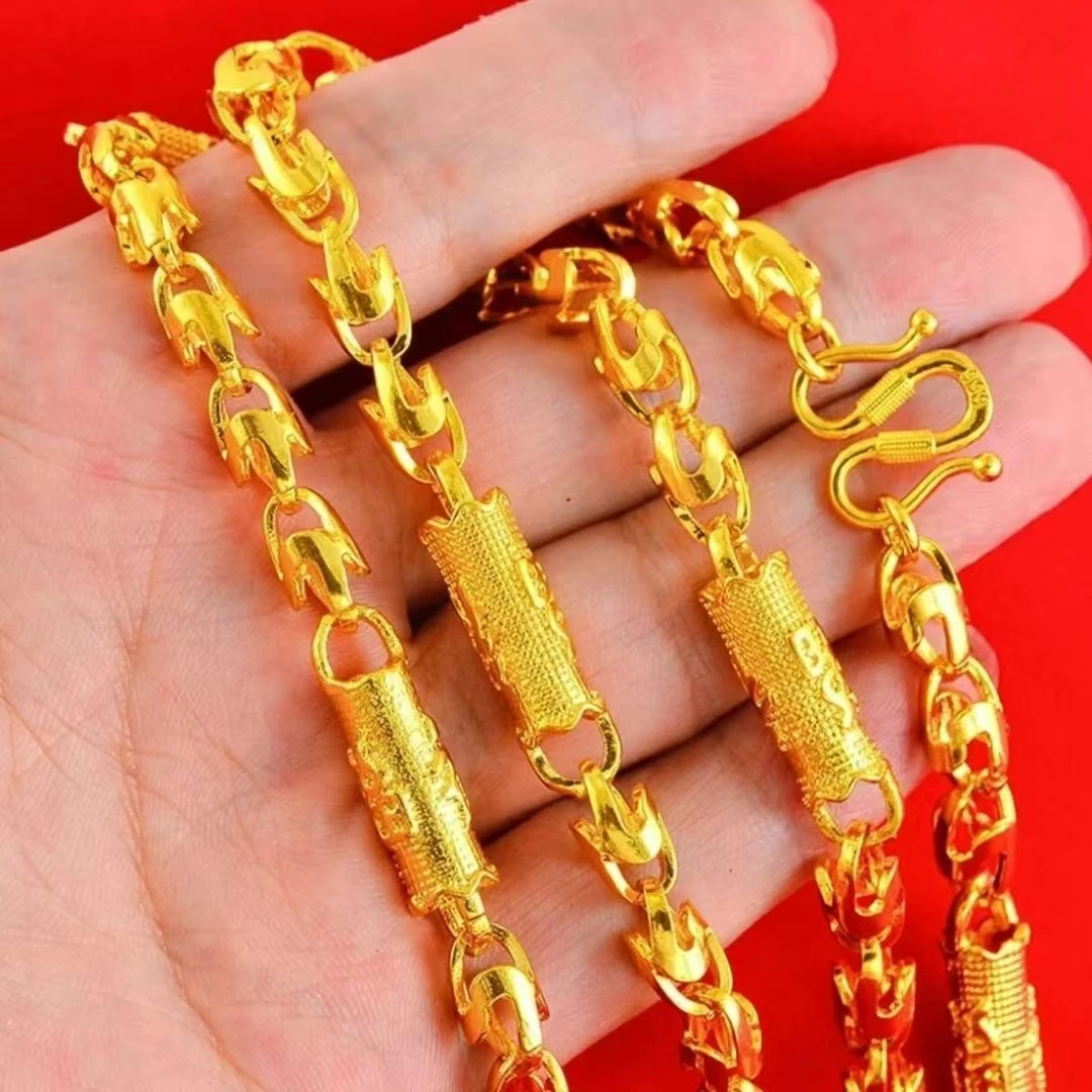 合金项链 【龙柱项链饰品】霸气空心情侣时尚男款女款男士不掉色