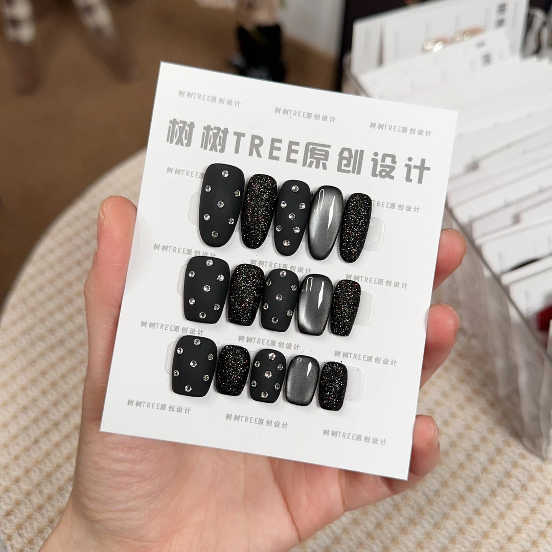 【繁星】秋冬新款高级显白磨砂质感纯手工美甲穿戴甲