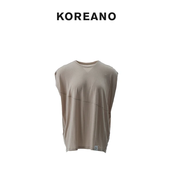 【KOREANO】夏季浅驼色莫代尔棉舒阔T恤 【H】 TT4810(JUN)B