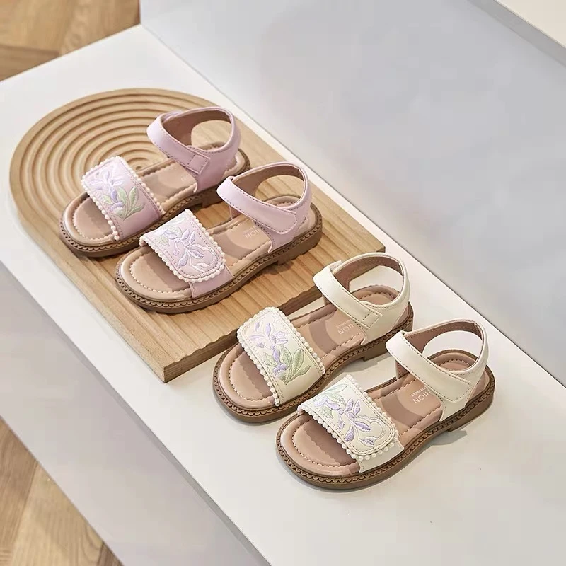 女童国风凉鞋2025夏季新款韩版公主鞋女宝宝露趾软底沙滩鞋