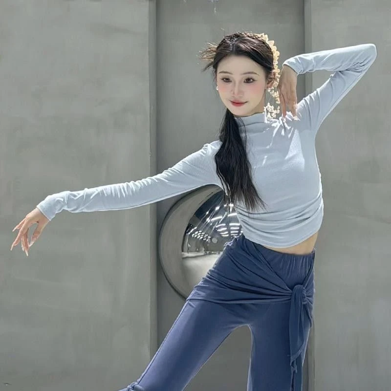 形体服现代舞女服舞舞蹈高领训练长袖修身练功古典舞广场舞中国舞