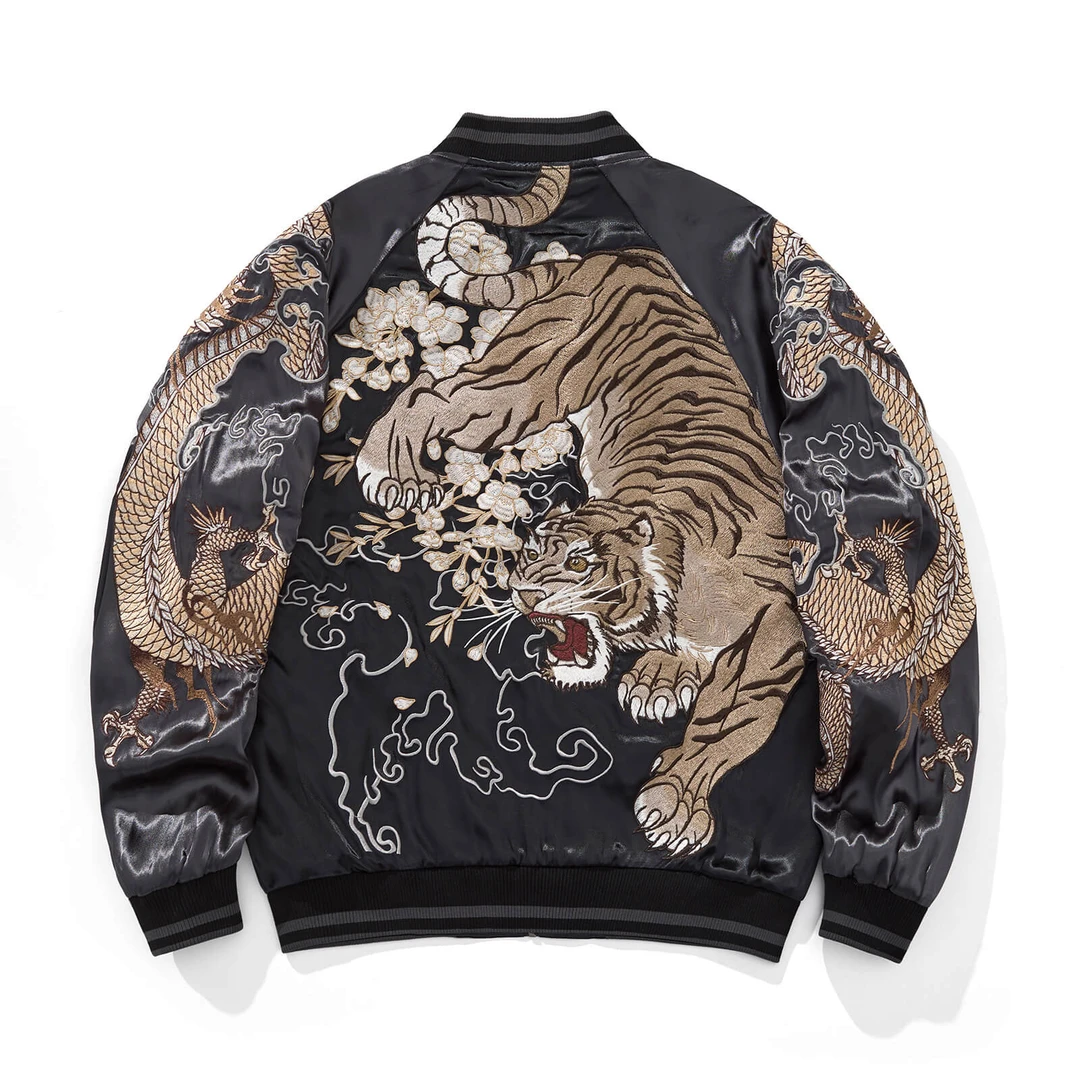 年轻男士夹克外套春秋冬季刺绣休闲国潮宽松无帽飞行高克重棒球服