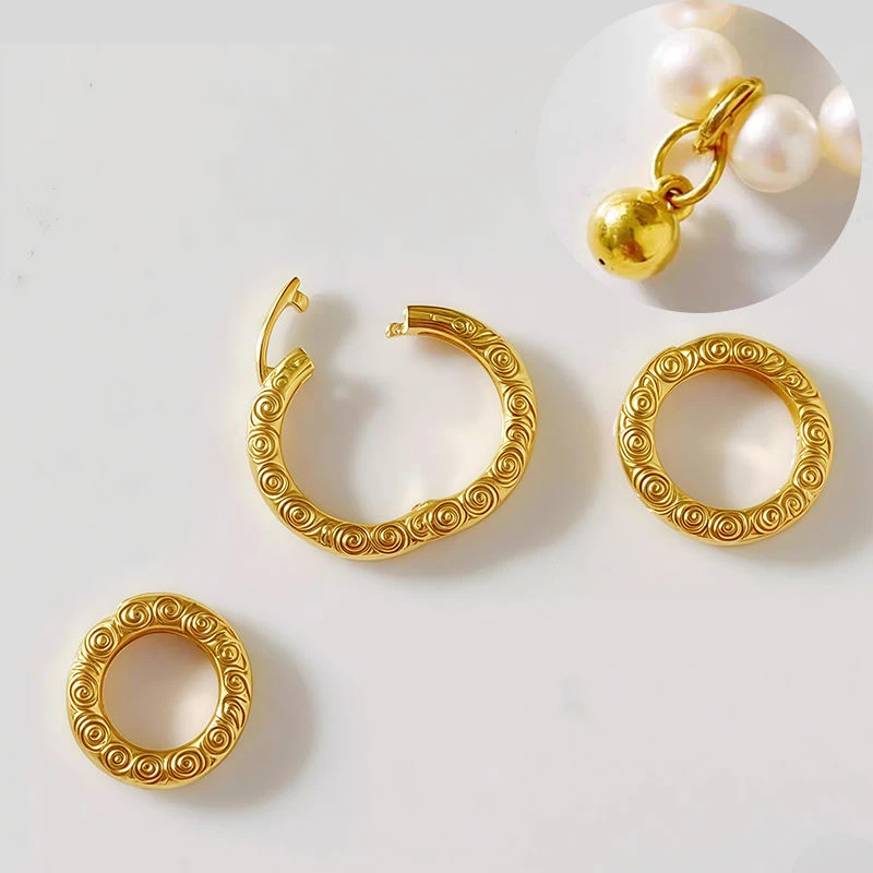 diy文玩配饰镀18色卷草纹扣头手链项链吊坠万能扣一款多用防掉落