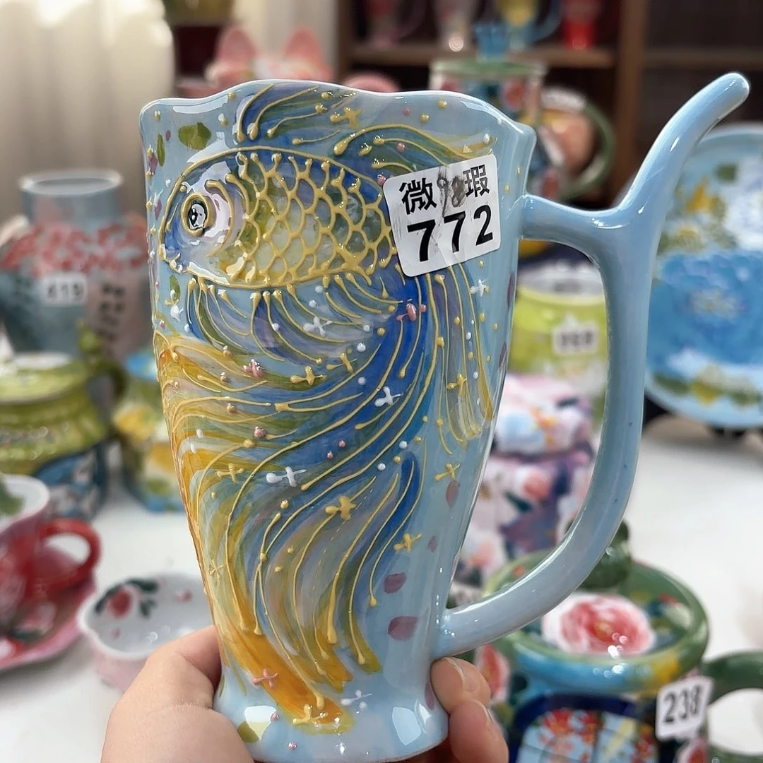 景德镇手绘高温釉下彩陶瓷茶具