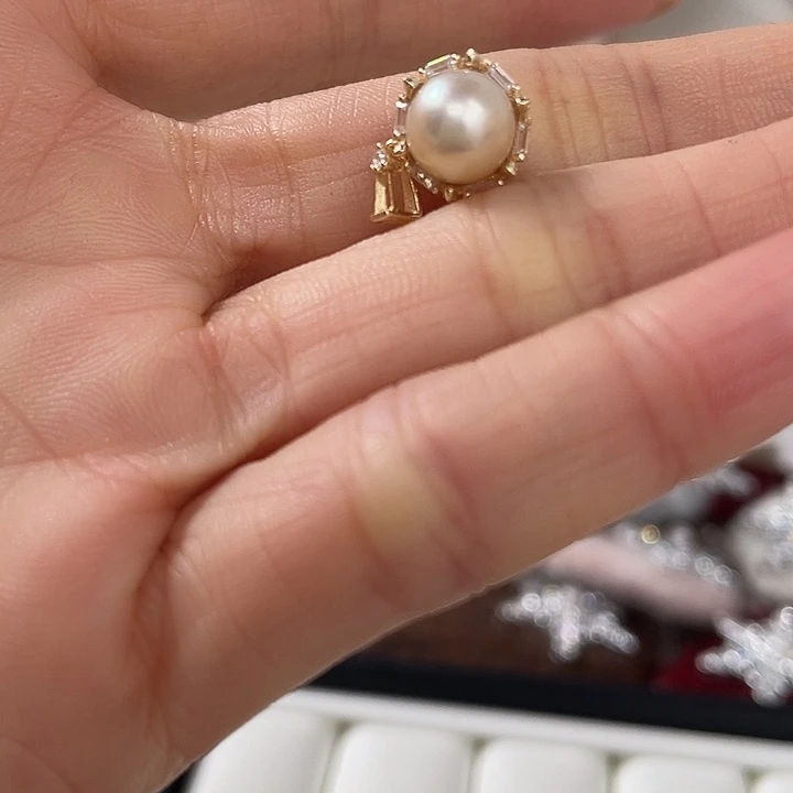 海水珍珠银S925镶嵌吊坠(不含链)