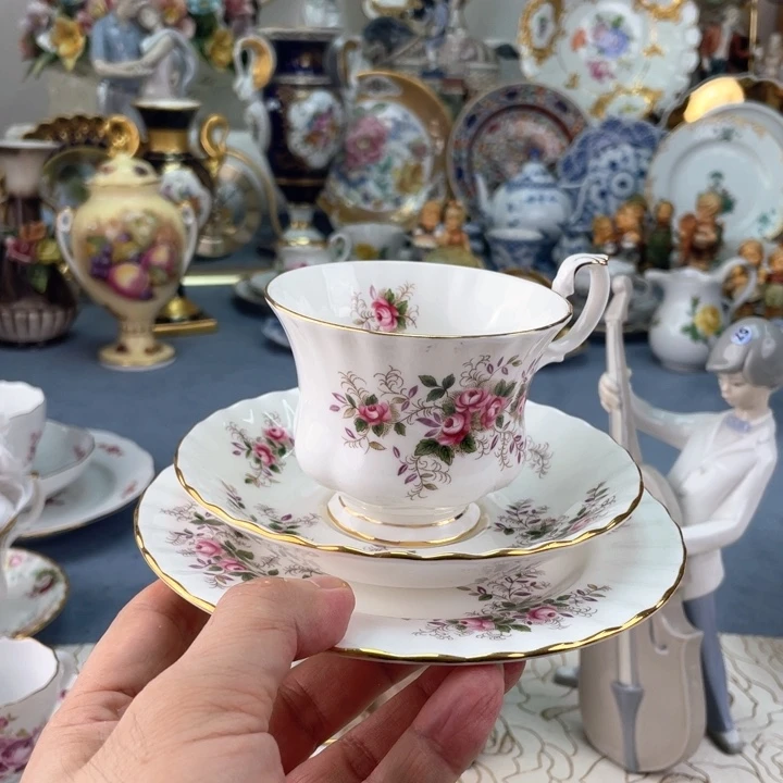 中古瓷器小房子盘子