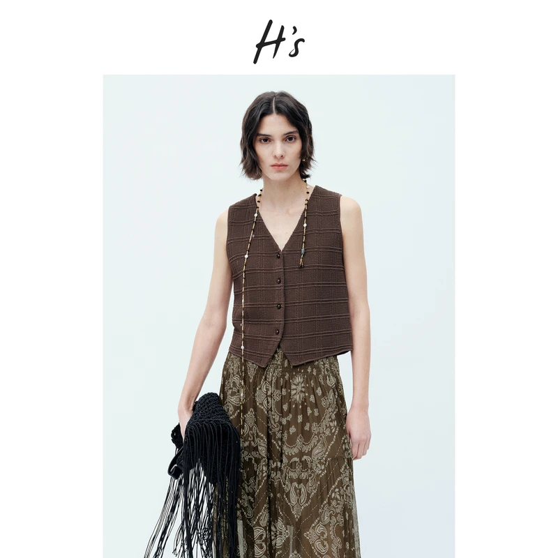 【商场同款】H'S马甲女25夏多穿外搭无袖薄款上衣背心112505416079