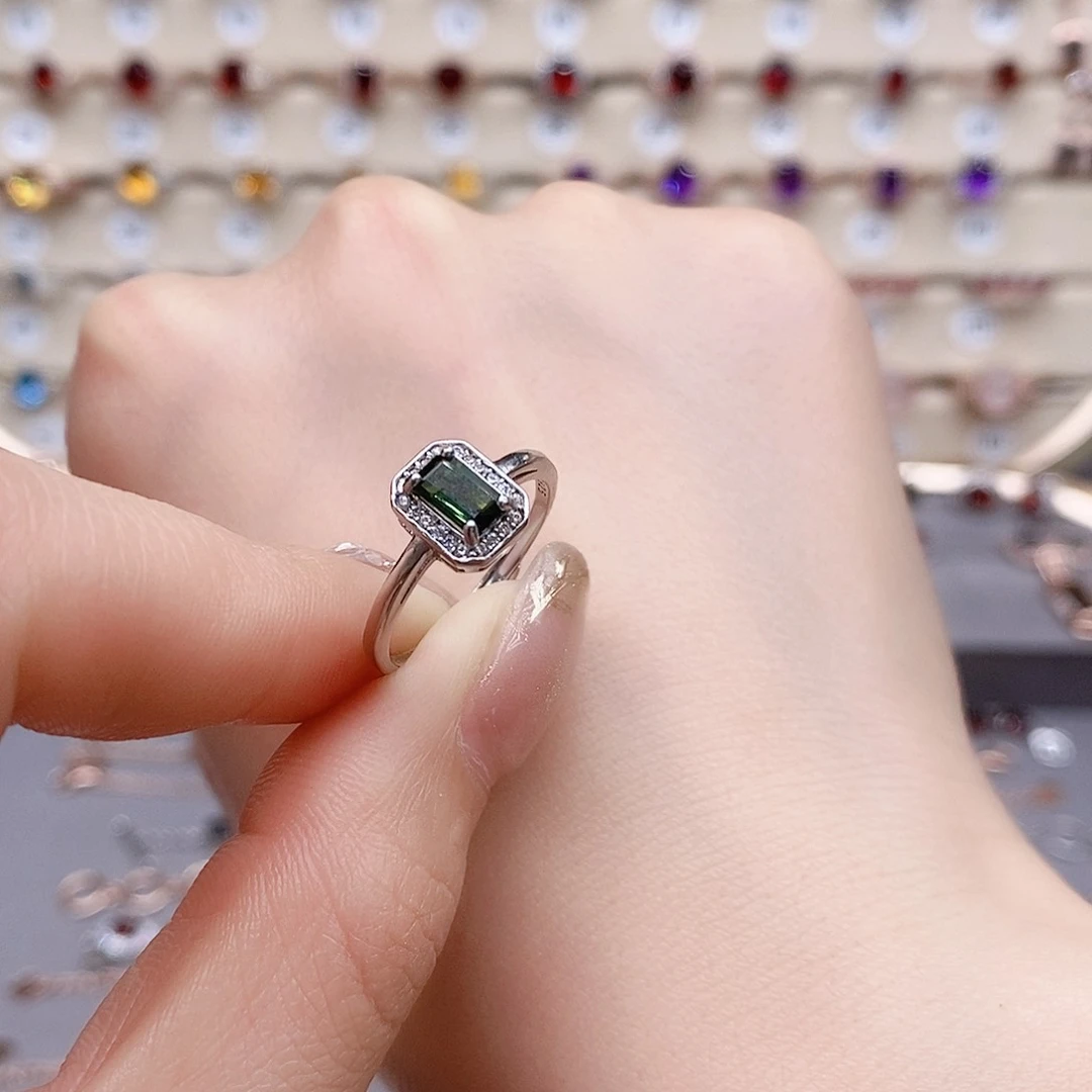 碧玺戒指银S925镶嵌戒指