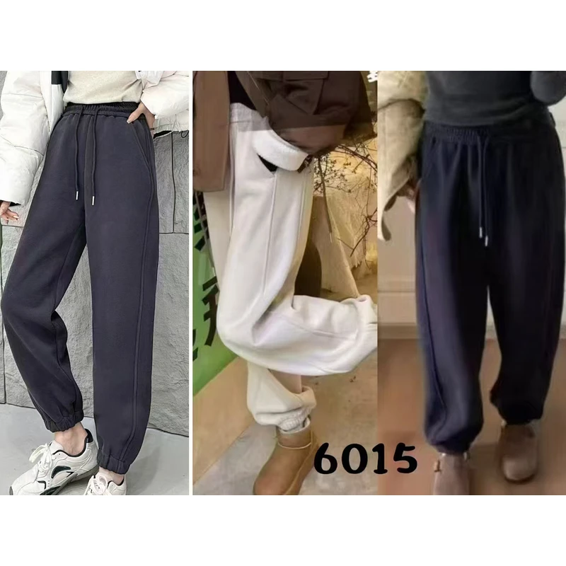 【锦衣服饰】LK 6015抽绳加绒收脚休闲裤