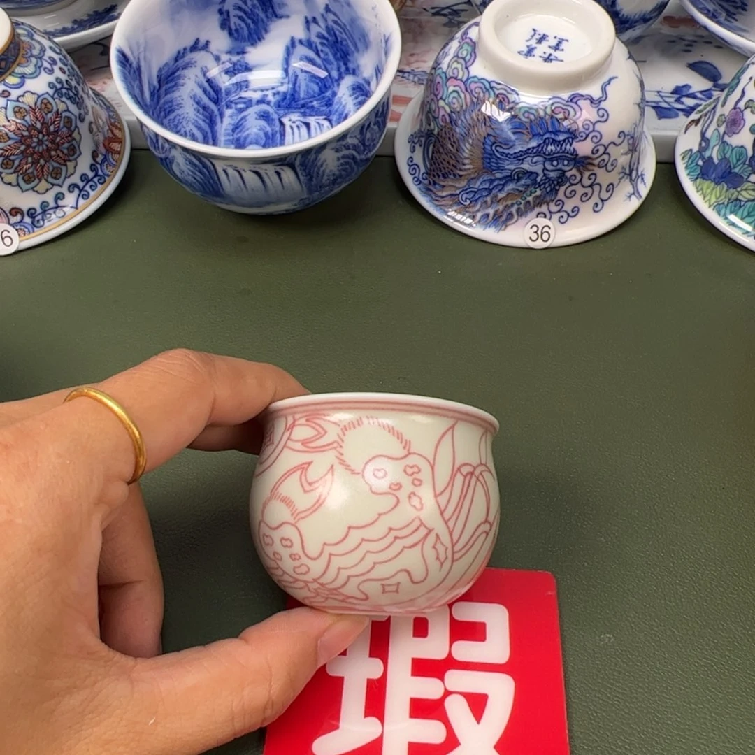 陶瓷景德镇纯手工纯手绘茶具木木63