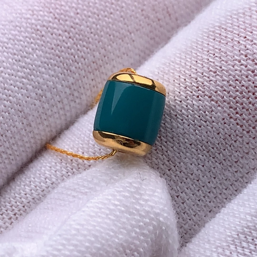 绿松石18K金镶嵌珠宝奇石6*7mm