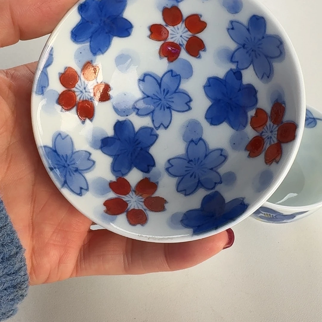 瓷片色锅岛8厘米茶盏手绘50毫升