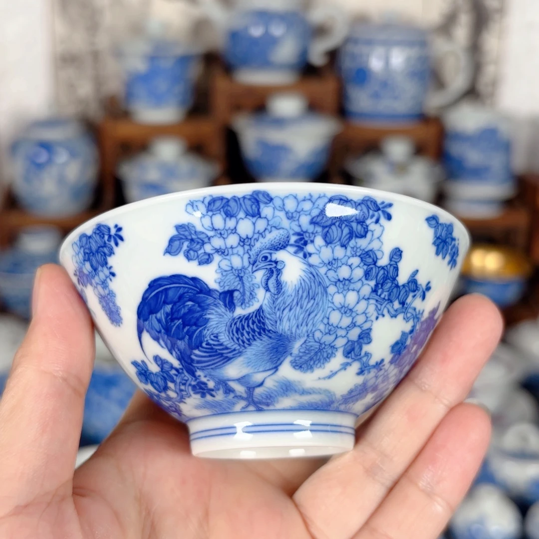 青花瓷器手绘作品陶瓷杯