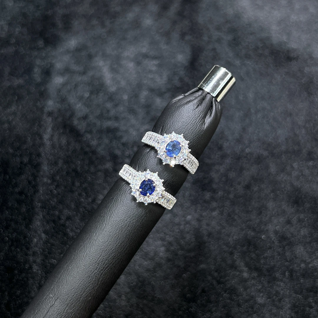 【红旭玉麟】天然蓝宝石镶嵌 蓝宝石戒指  多样性发一件