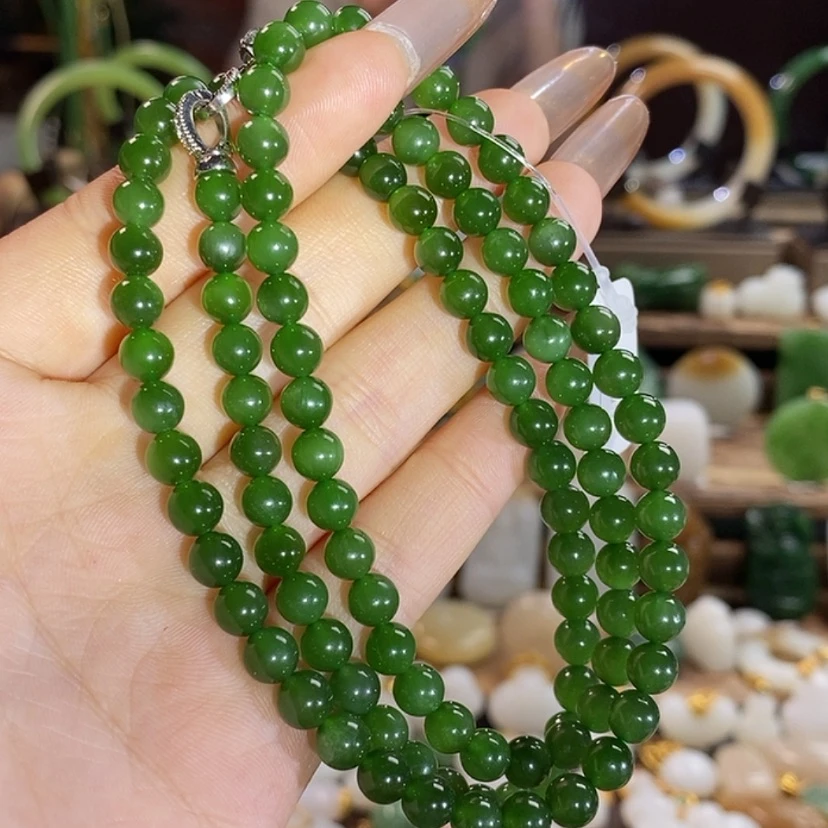 【闪购商品】和田玉项链6mm未镶嵌