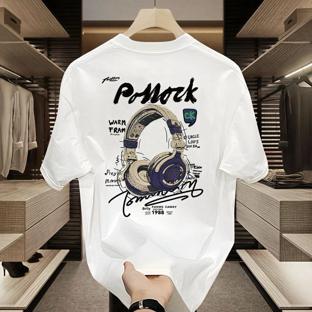 网红潮牌男士纯棉短袖t恤男圆领上衣印花美式高街潮流休闲ins夏季