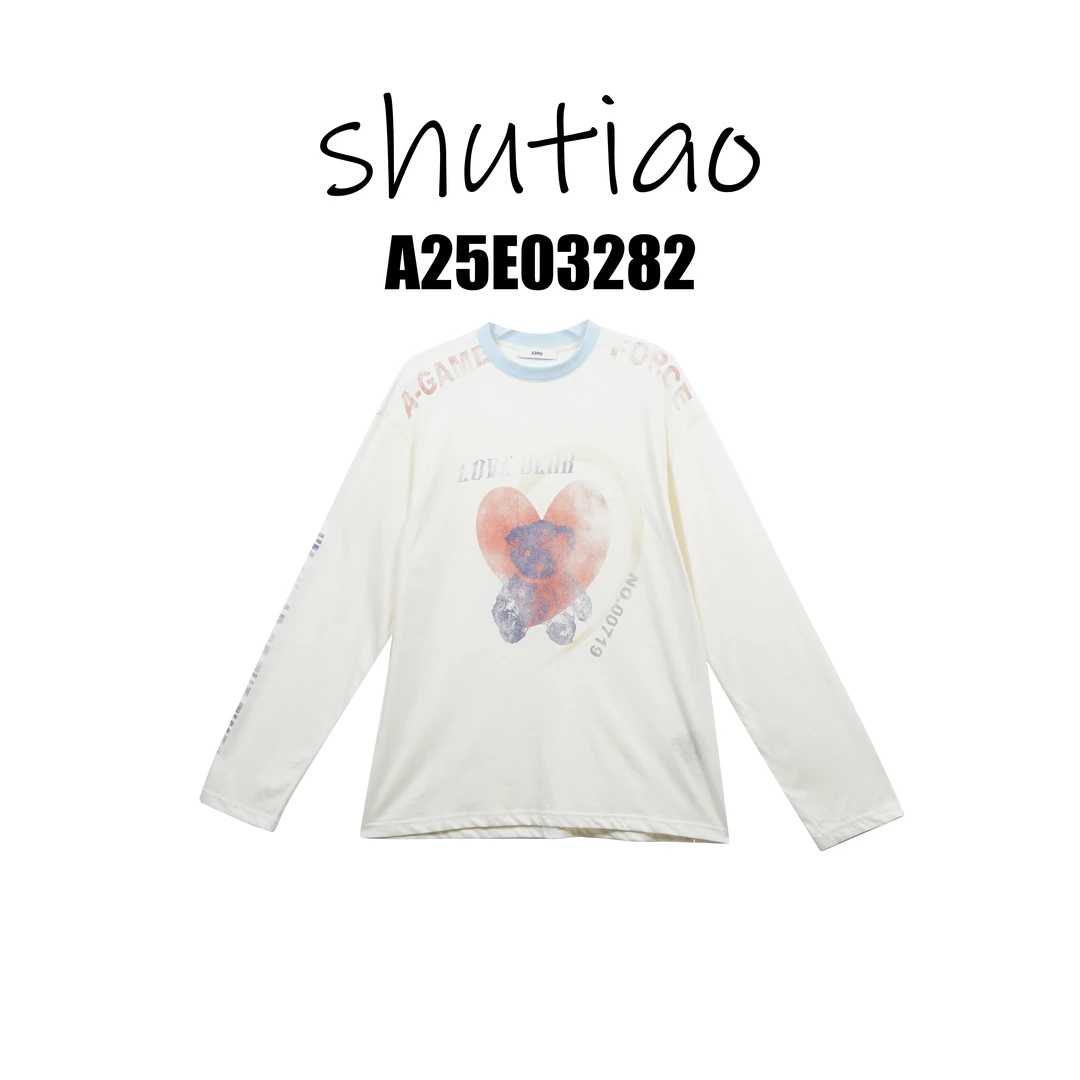 【SHUTIAO】2025夏季：新款小众设计款T恤A25E03282