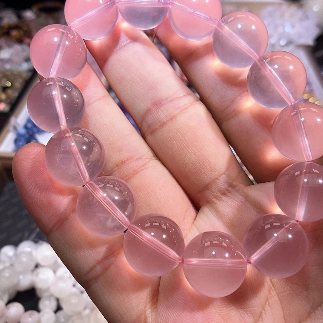 未镶嵌手链水晶马粉全净体15.5mm