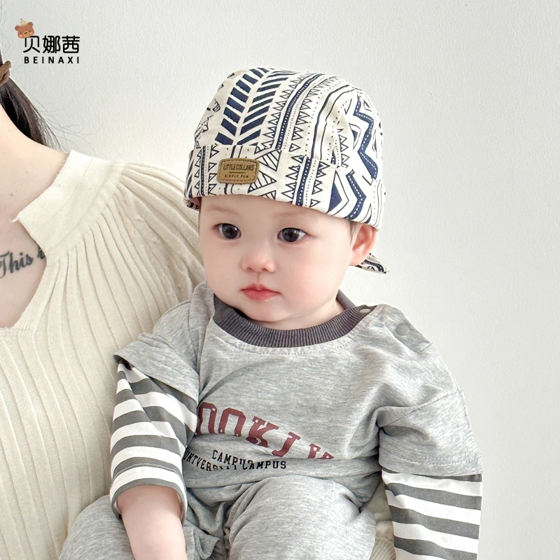 Beinaqian/贝娜茜婴儿帽子春秋季薄款男宝宝洋气海盗帽婴幼儿韩版
