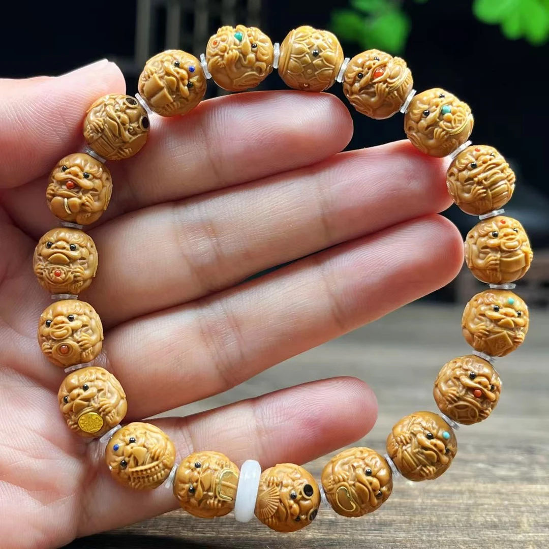 猴头核桃 1.05貔貅满镶嵌+金标  文玩手串